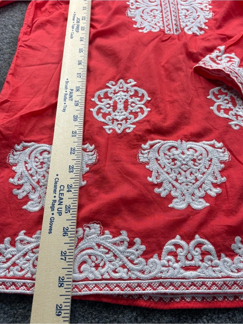 Michael Kors Red Tunic with White Embroidery